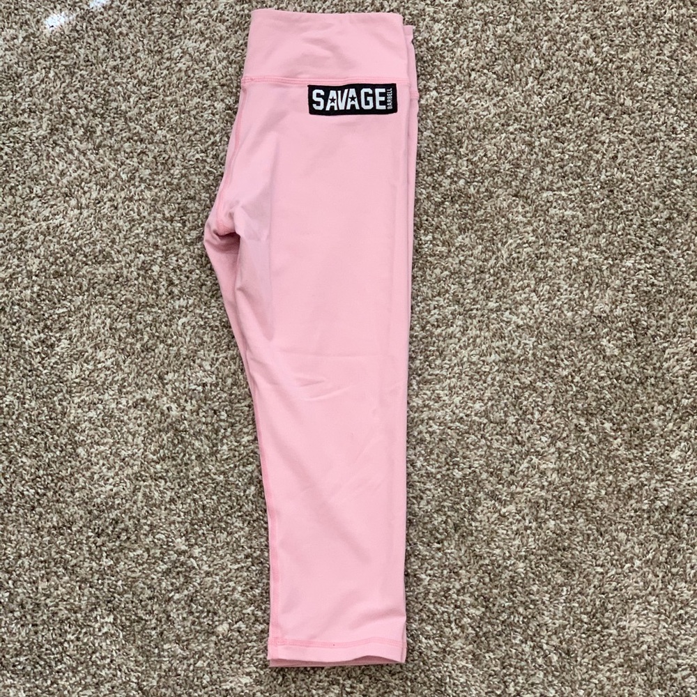 Savage Barbell Pink Crop Leggings